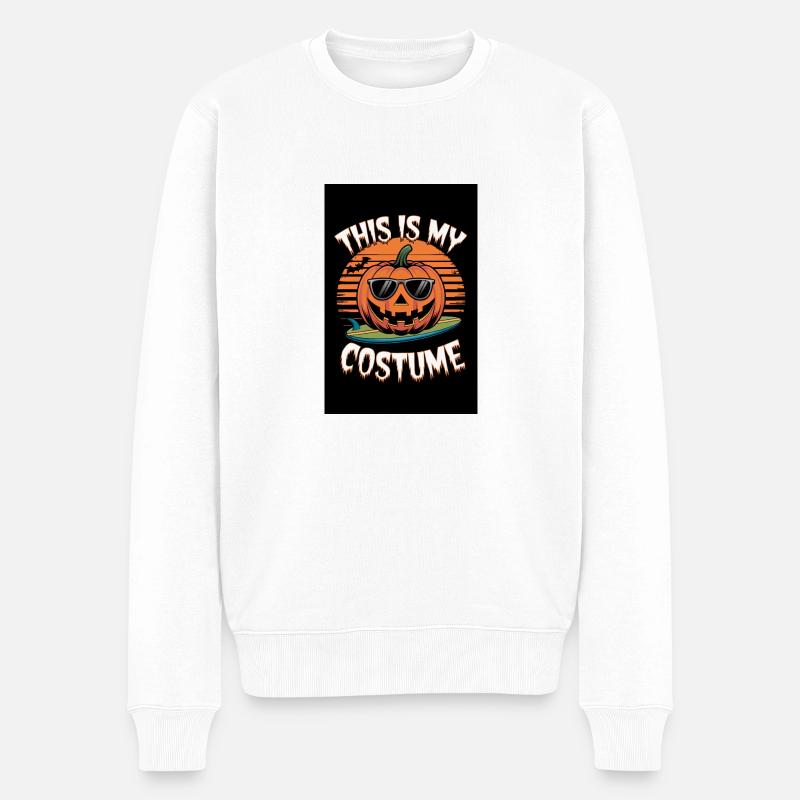 Das ist mein Halloween-Kostüm - Männer Premium Bio Pullover - Weiß
