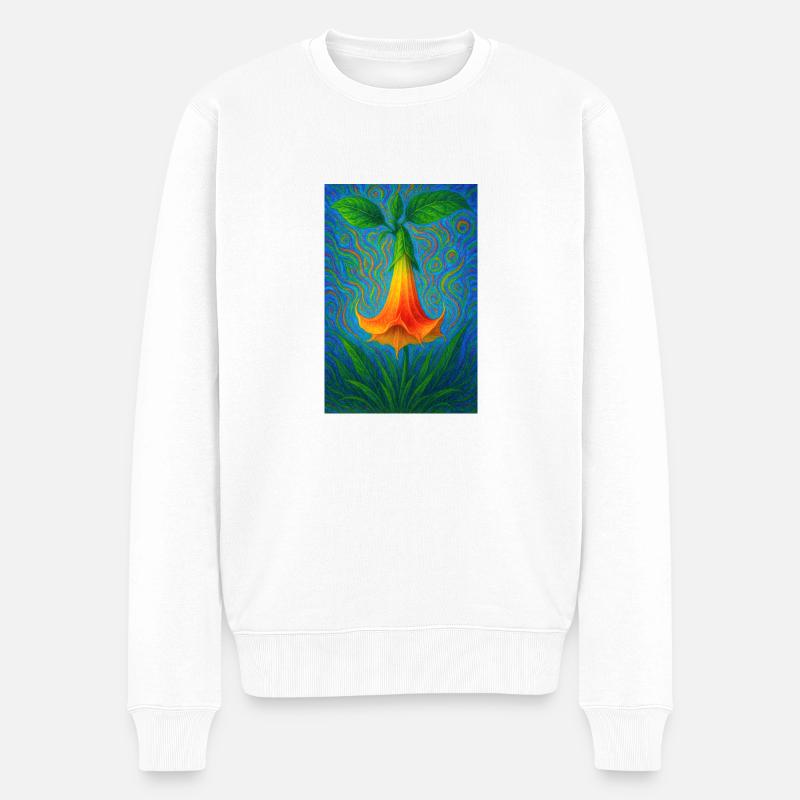 Engelstrompete - Männer Premium Bio Pullover - Weiß