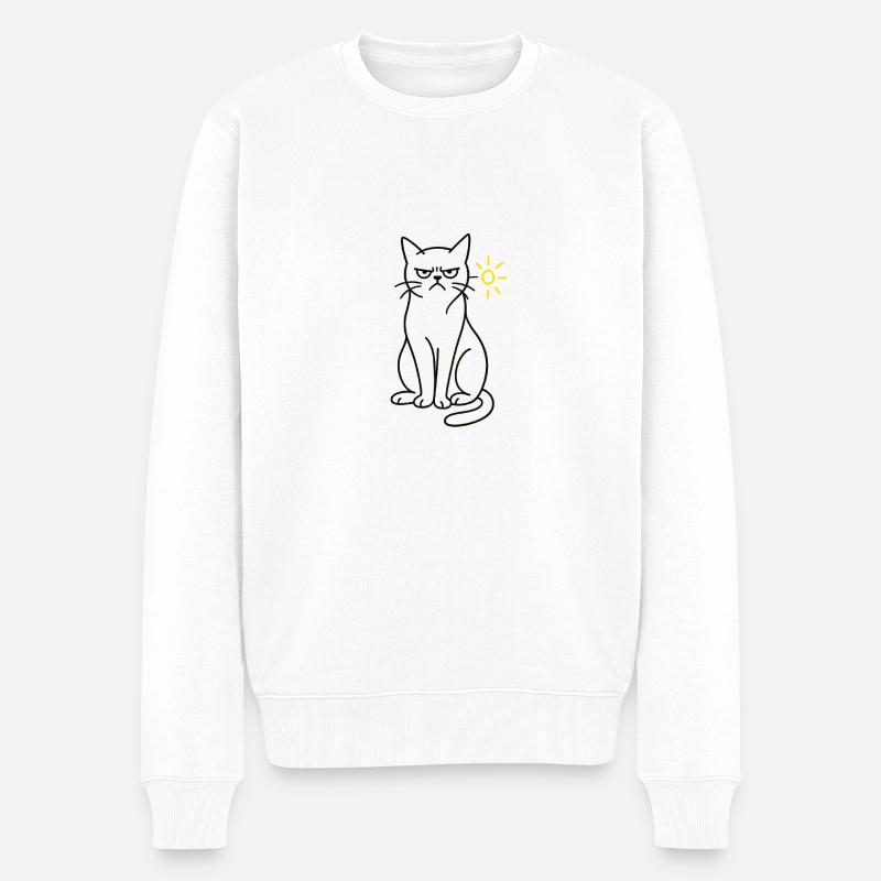 Grumpy - Männer Premium Bio Pullover - Weiß