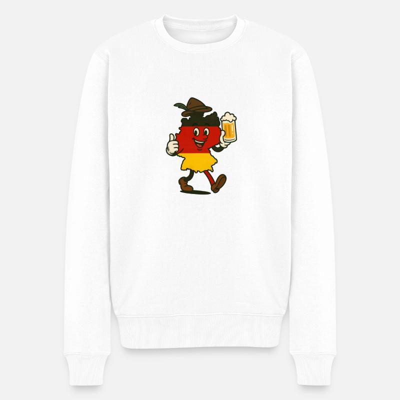 Deutschlan - Männer Premium Bio Pullover - Weiß