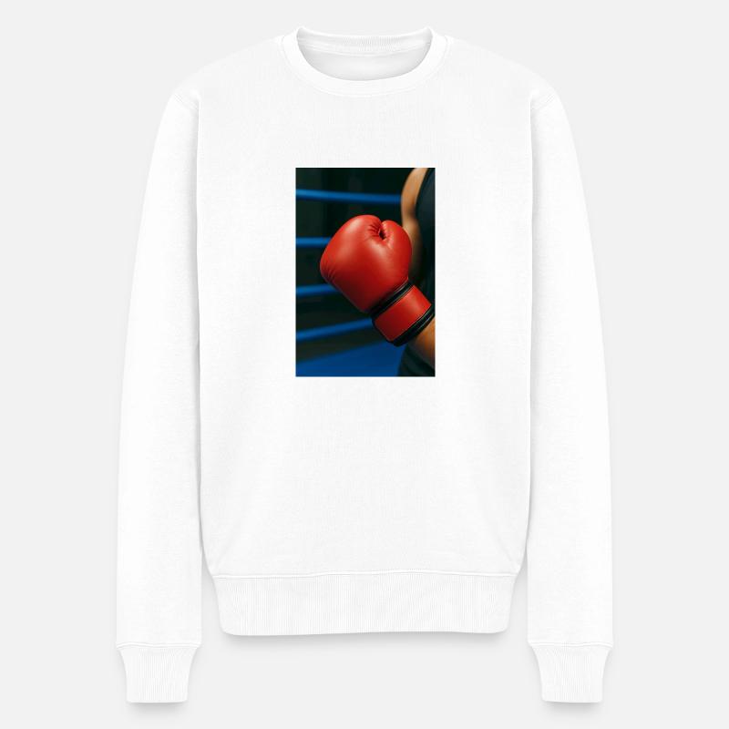 Boxen - Handschuh - Männer Premium Bio Pullover - Weiß