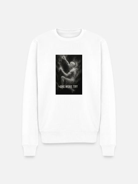 One more try. - Männer Premium Bio Pullover - Weiß