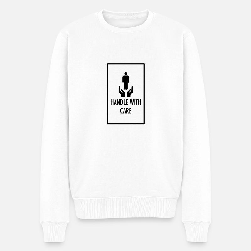 Manipuler avec soin - Pull Premium bio Homme - blanc