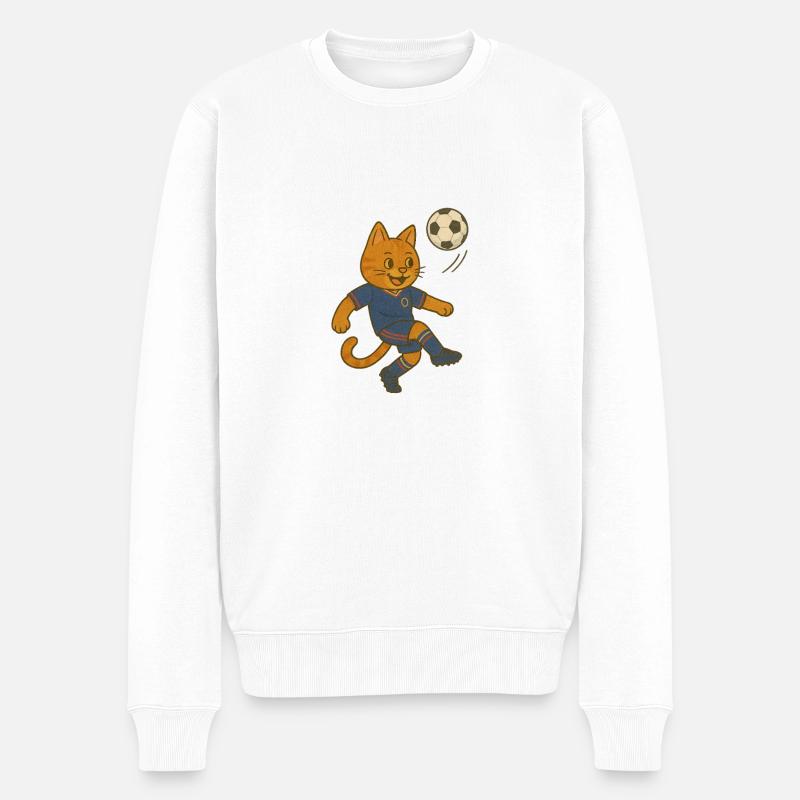 BARCELONA FUSSBALL - Männer Premium Bio Pullover - Weiß