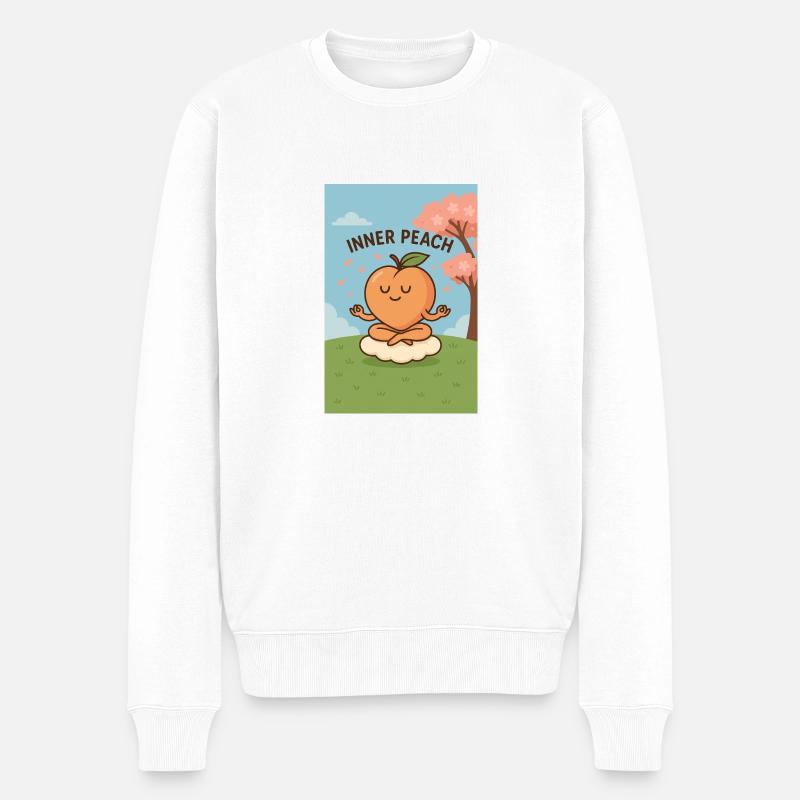 Intérieur pêche - Pull Premium bio Homme - blanc