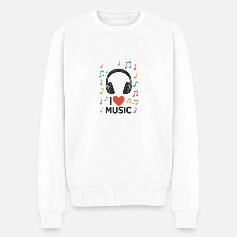 J’aime la musique - Pull Premium bio Homme - blanc