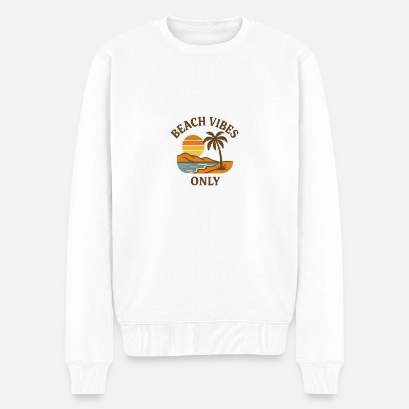 Beach Vibes Only - Männer Premium Bio Pullover - Weiß