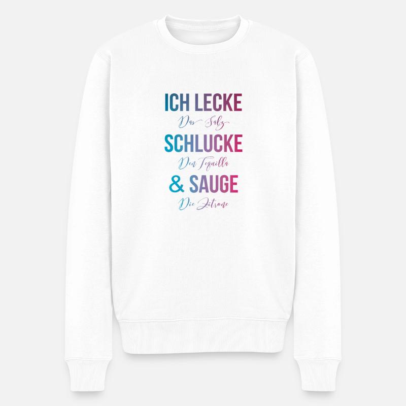 Tequila lécher, avaler, sucer - Pull Premium bio Homme - blanc