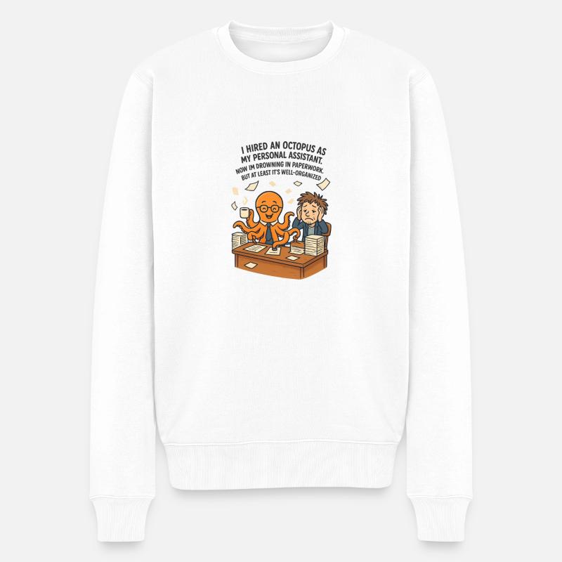 0008 Assistant Pieuvre - Pull Premium bio Homme - blanc