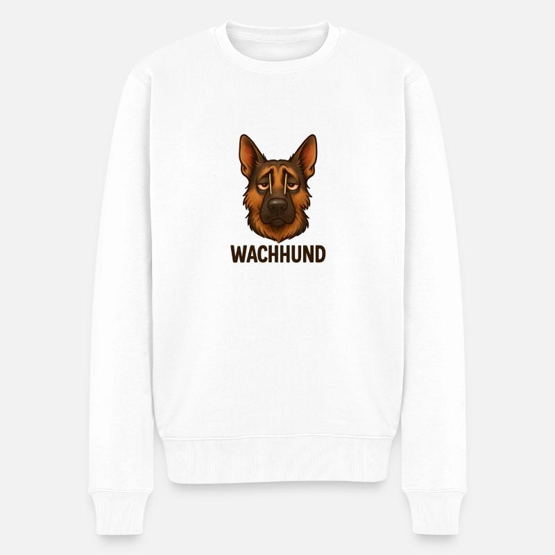 Wachhund Schaeferhund - Männer Premium Bio Pullover - Weiß