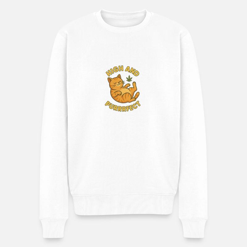 1 - Männer Premium Bio Pullover - Weiß