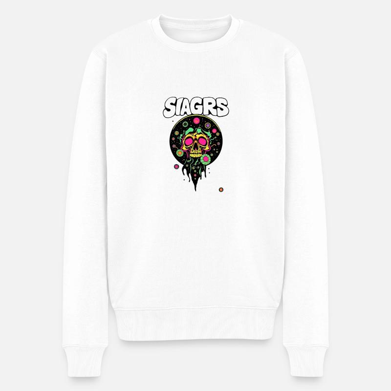 Kosmischer Horror1 - Männer Premium Bio Pullover - Weiß