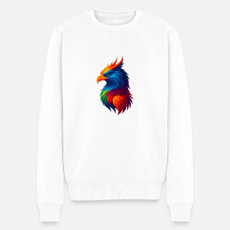 WPAP Stil Polygon Tiere - Greiff - Männer Premium Bio Pullover - Weiß