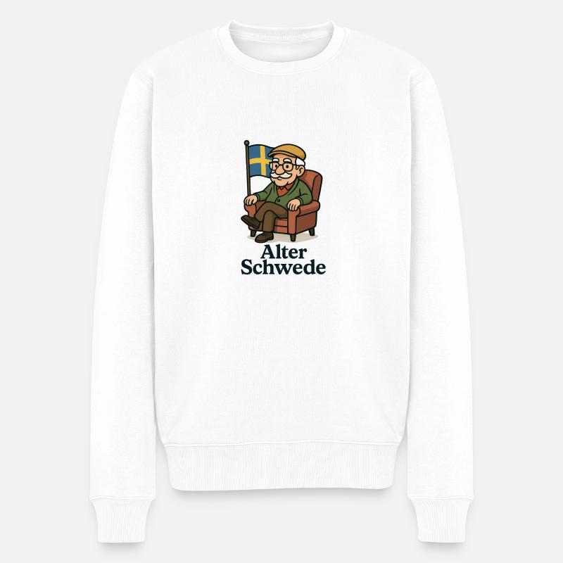 Alter Schwede - Männer Premium Bio Pullover - Weiß