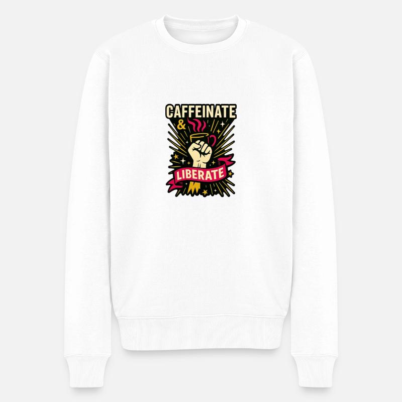 Caféinate et libérer. - Pull Premium bio Homme - blanc
