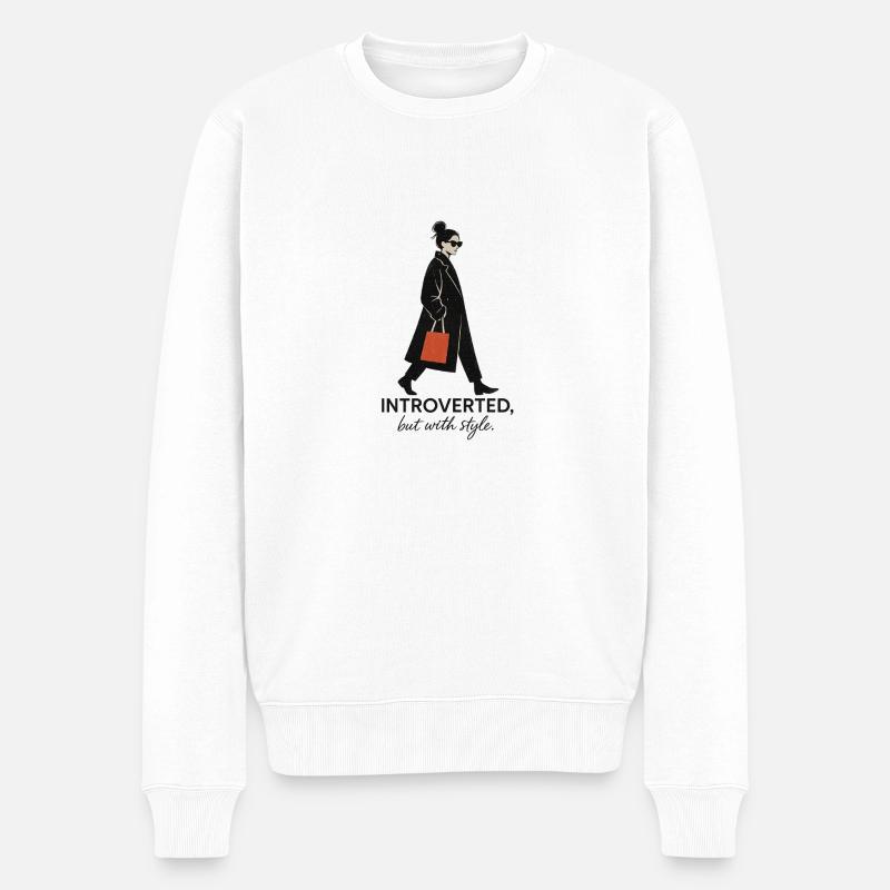 Introvertiert, aber mit Stil. - Männer Premium Bio Pullover - Weiß