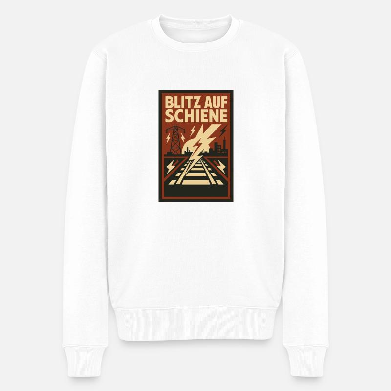Chemin de fer Blitz - Pull Premium bio Homme - blanc