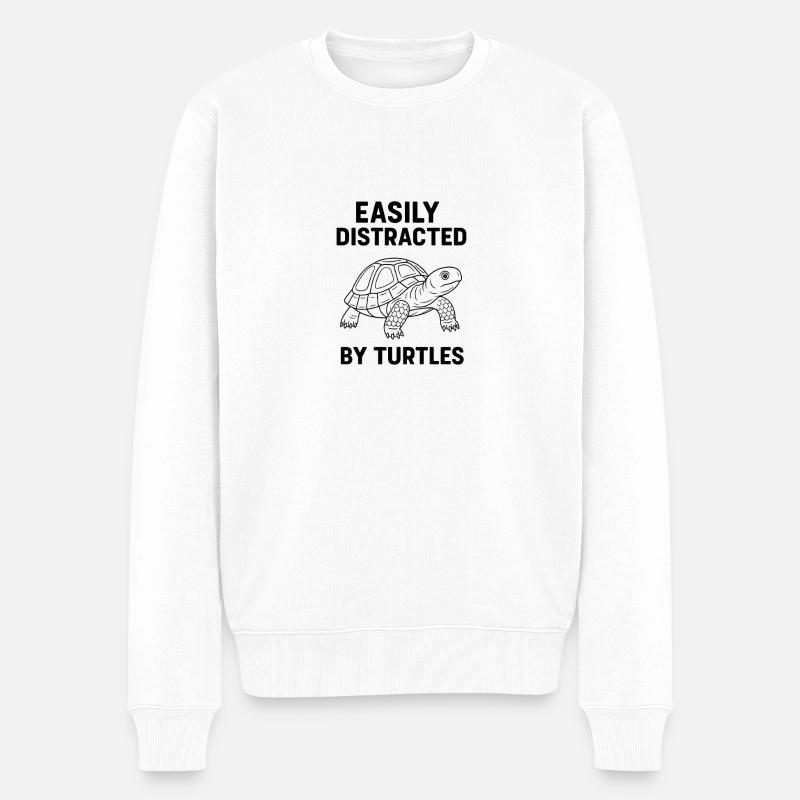 Schildkröte Ablenkung - Männer Premium Bio Pullover - Weiß