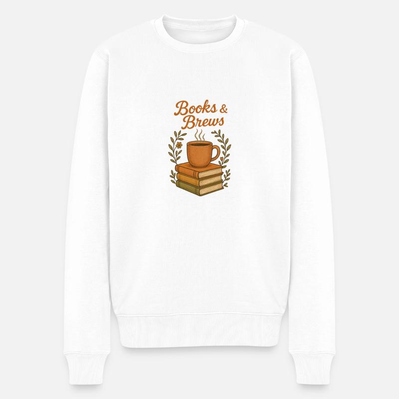 Livres et infusions Coffee Vibes - Pull Premium bio Homme - blanc