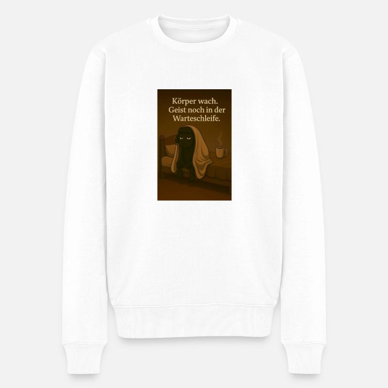 Morgens - Männer Premium Bio Pullover - Weiß