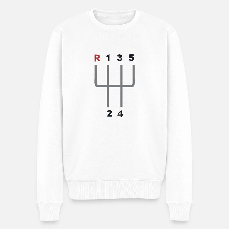 Gangschaltung - Männer Premium Bio Pullover - Weiß