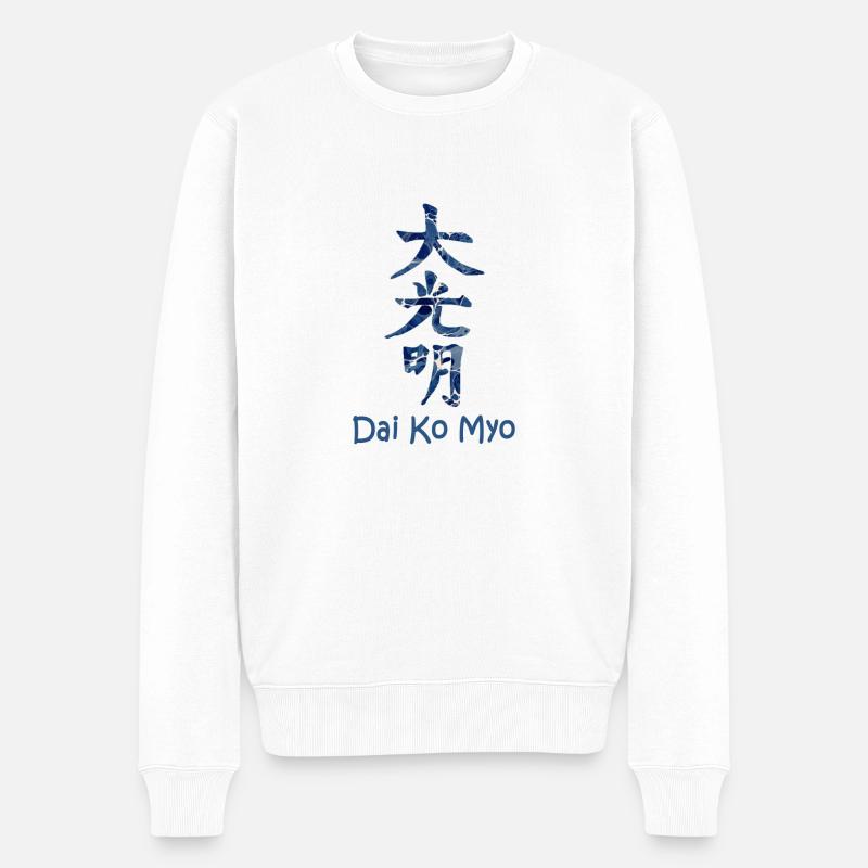 dai ko myo ebru 12 - Männer Premium Bio Pullover - Weiß