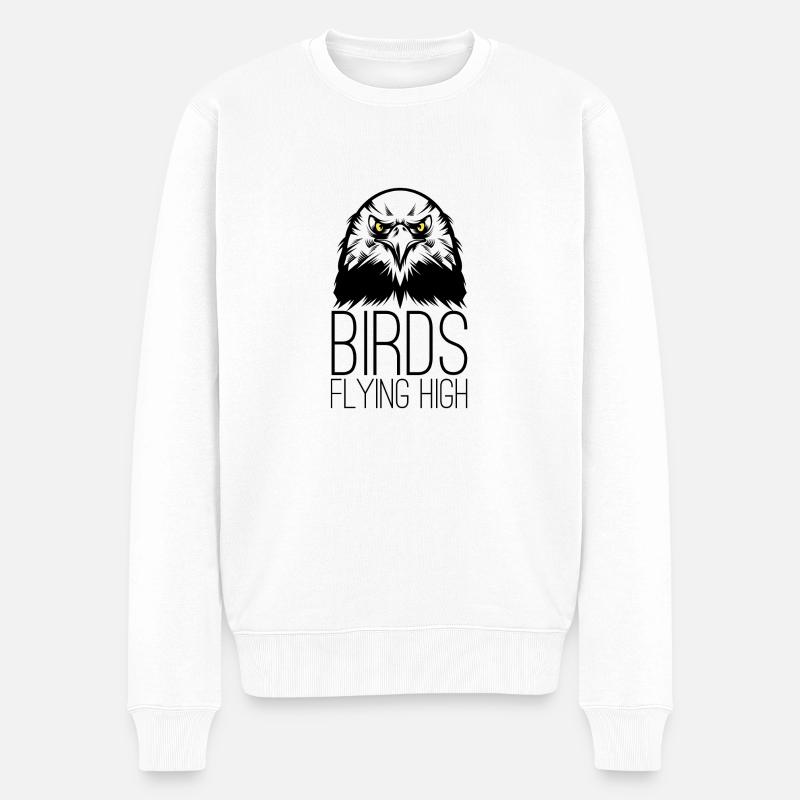 Vögel fliegen hoch - Männer Premium Bio Pullover - Weiß