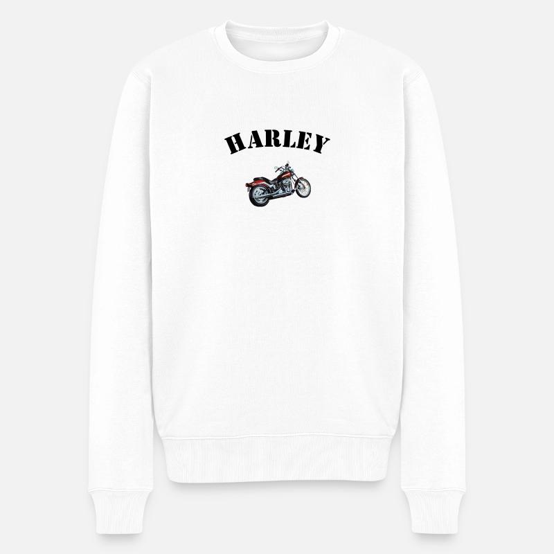 HarleyBike - Männer Premium Bio Pullover - Weiß