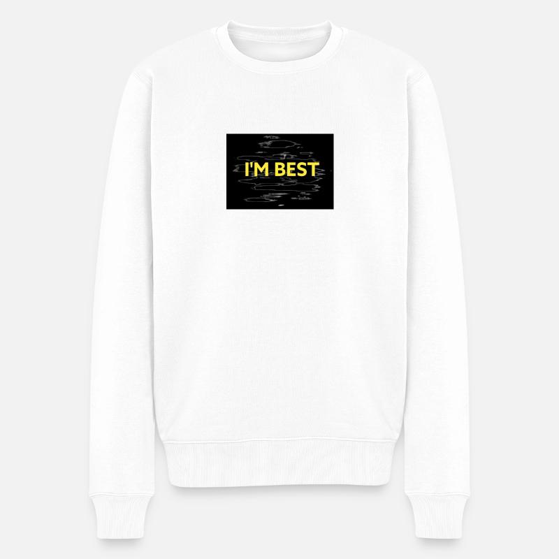 ICH BIN DER BESTE - Männer Premium Bio Pullover - Weiß