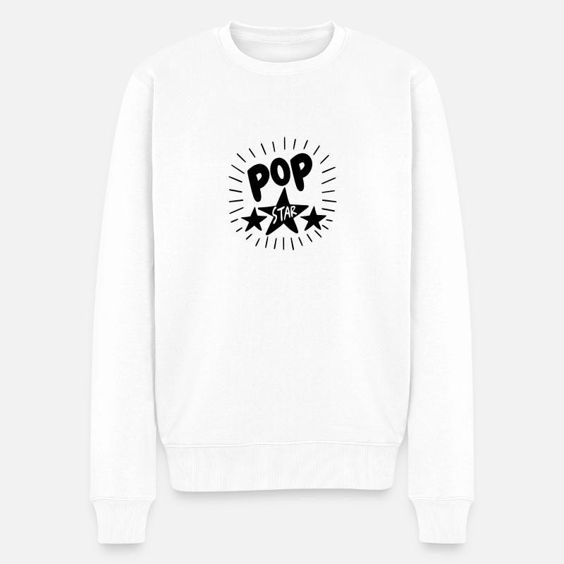 Pop Star - Pull Premium bio Homme - blanc