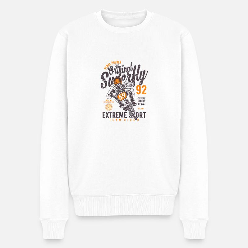Fahrrad - Männer Premium Bio Pullover - Weiß