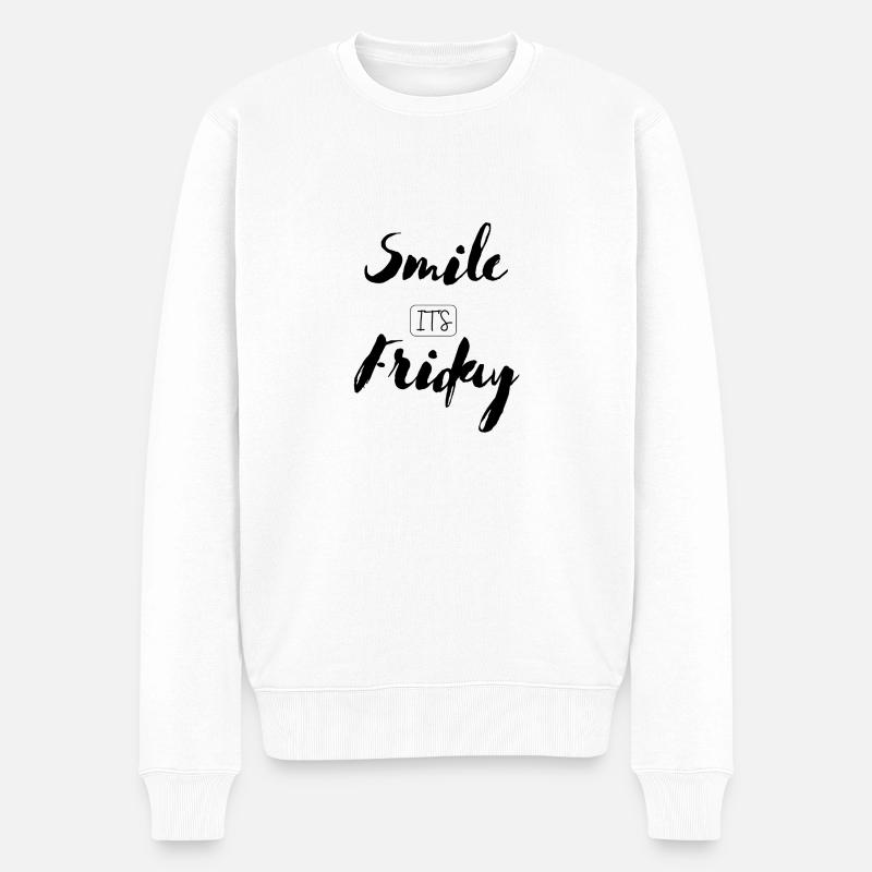 Smile It's Friday - Männer Premium Bio Pullover - Weiß