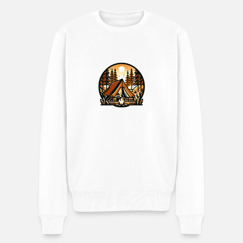 Camping en forêt - Pull Premium bio Homme - blanc