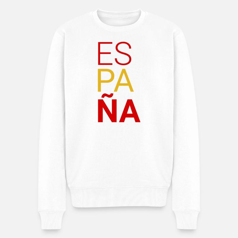 Spanien - Männer Premium Bio Pullover - Weiß