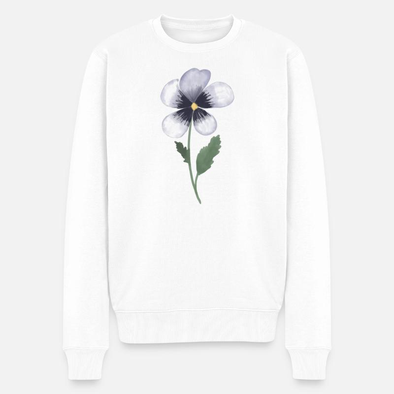 Pansy Violet - Pull Premium bio Homme - blanc
