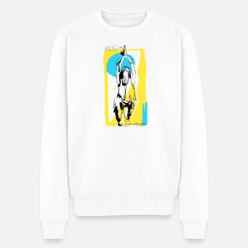 Yoga - Männer Premium Bio Pullover - Weiß