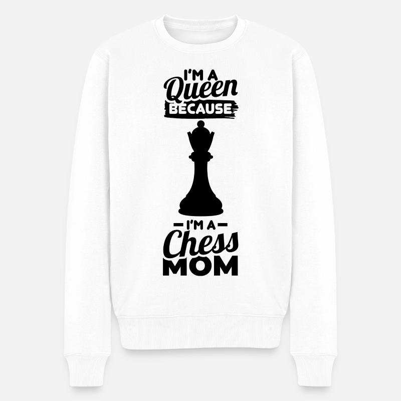 Schach Mama - Männer Premium Bio Pullover - Weiß