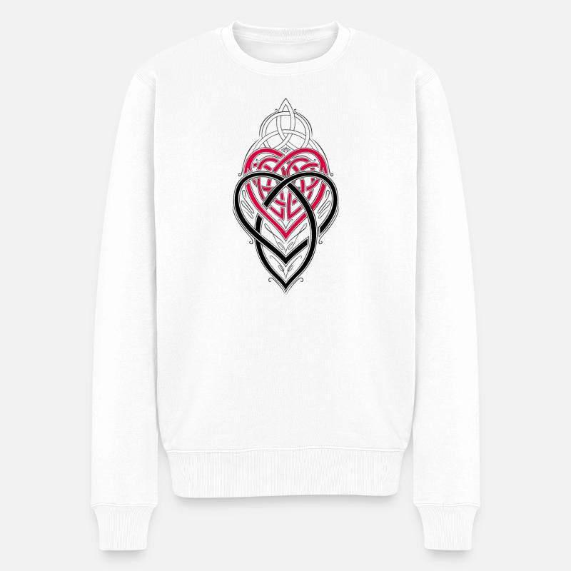 Mutterknoten Trinity Symbol Triqueta Triquetra - Männer Premium Bio Pullover - Weiß