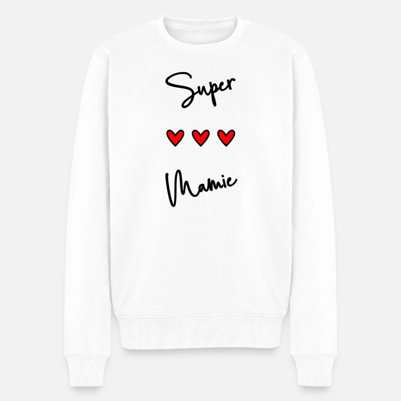 RETRAITE. BONNE RETRAITE. JOYEUSE RETRAITE. COEUR - Pull Premium bio Homme - blanc