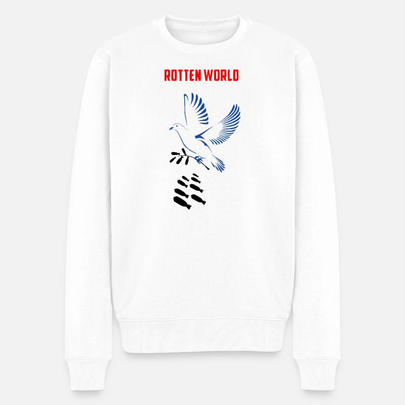 Verrottete Welt - Männer Premium Bio Pullover - Weiß