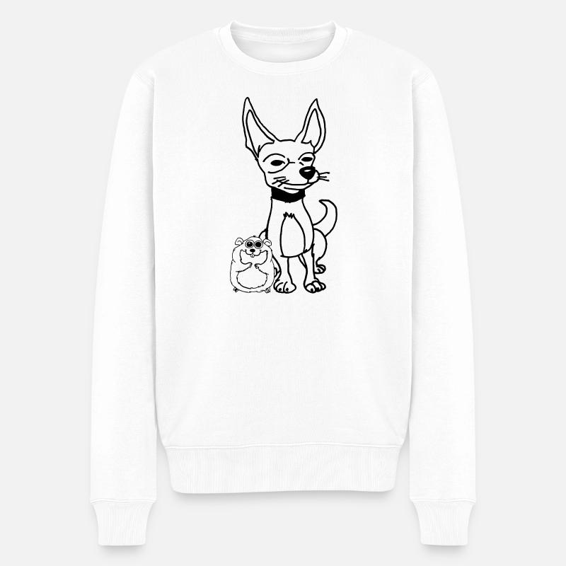 Buntes fließendes abstraktes Design - Männer Premium Bio Pullover - Weiß