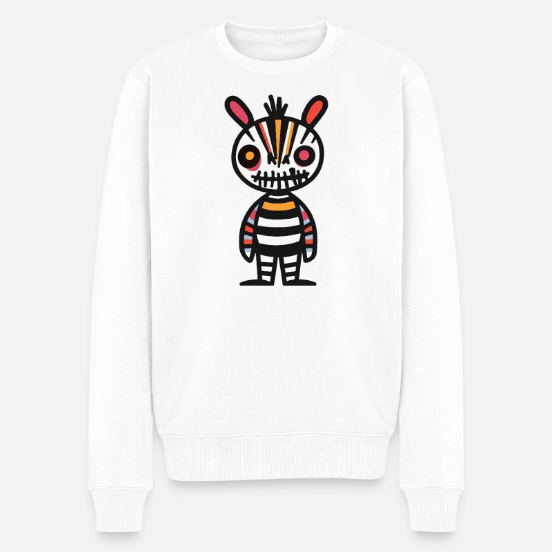 Zebra Halloween Comic Lustig - Männer Premium Bio Pullover - Weiß