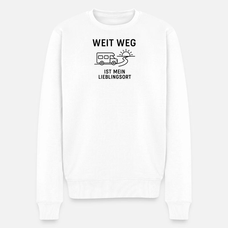 Weit weg ist mein Lieblingsort! - Vanlife - Männer Premium Bio Pullover - Weiß