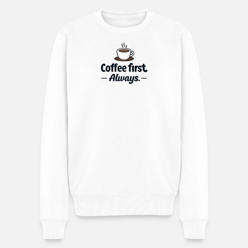 Le café d’abord - Pull Premium bio Homme - blanc