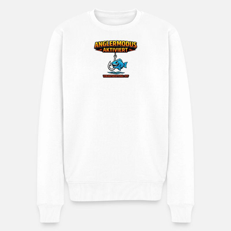 Anglermodus Aktiviert - Männer Premium Bio Pullover - Weiß