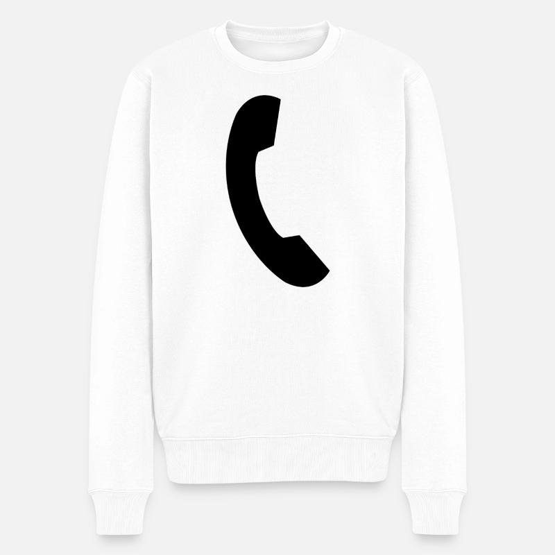 Téléphone à fil - Pull Premium bio Homme - blanc