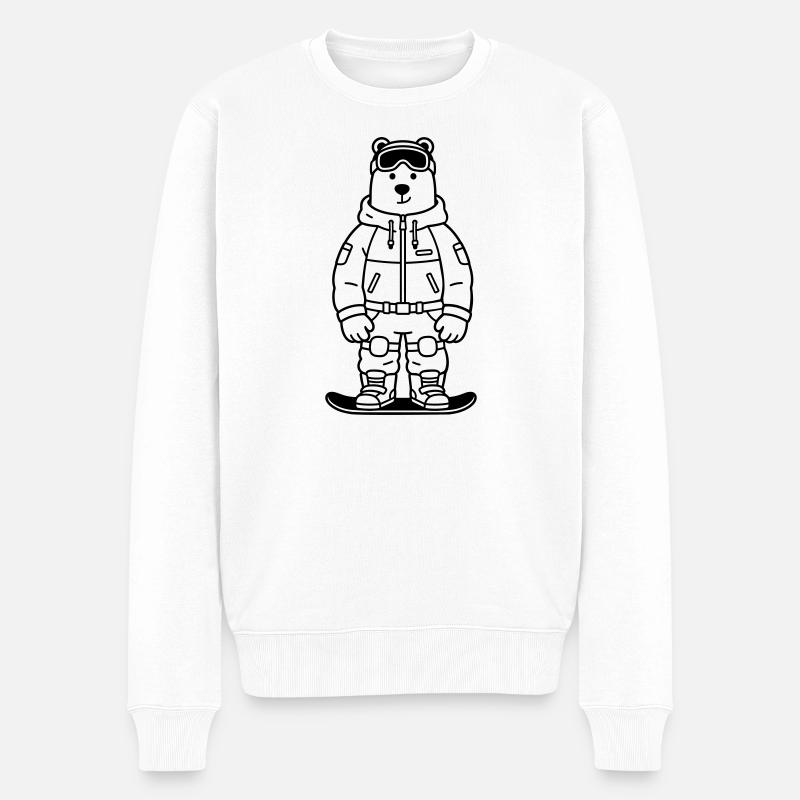 Bear Snowboarder - Pull Premium bio Homme - blanc