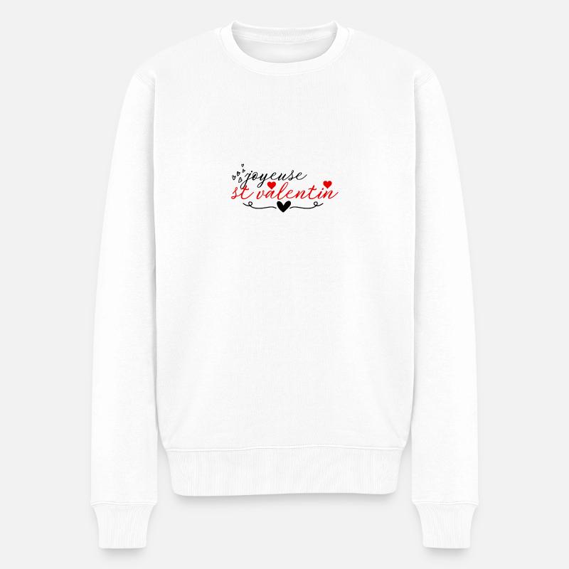 Alles Gute zum Valentinstag - Männer Premium Bio Pullover - Weiß