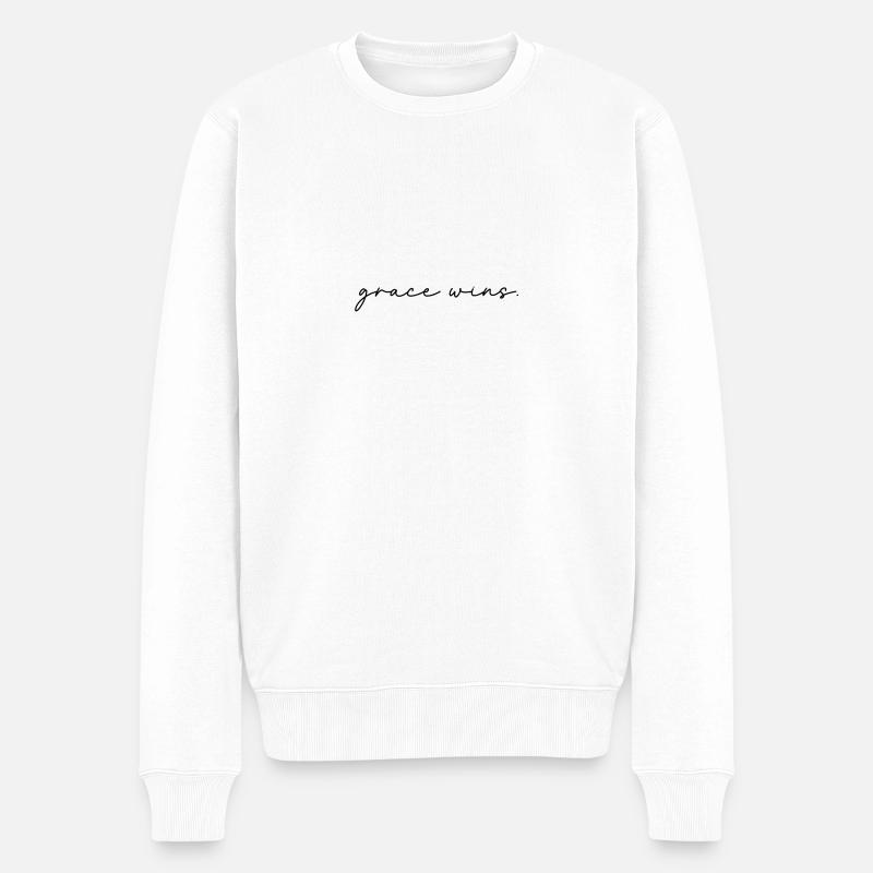 grace wins - Männer Premium Bio Pullover - Weiß