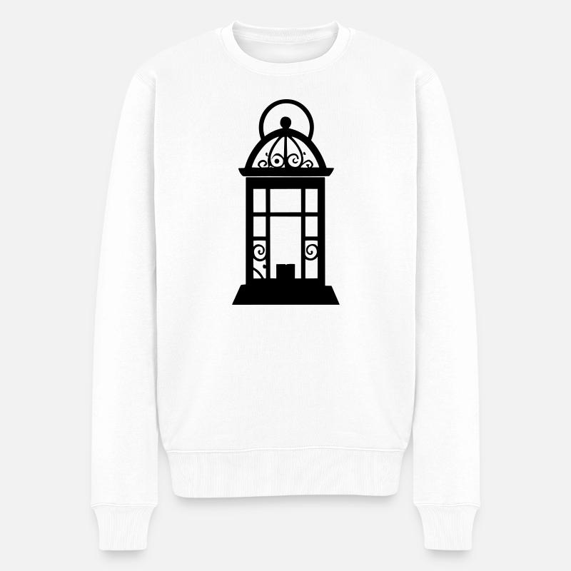 Laterne - Männer Premium Bio Pullover - Weiß